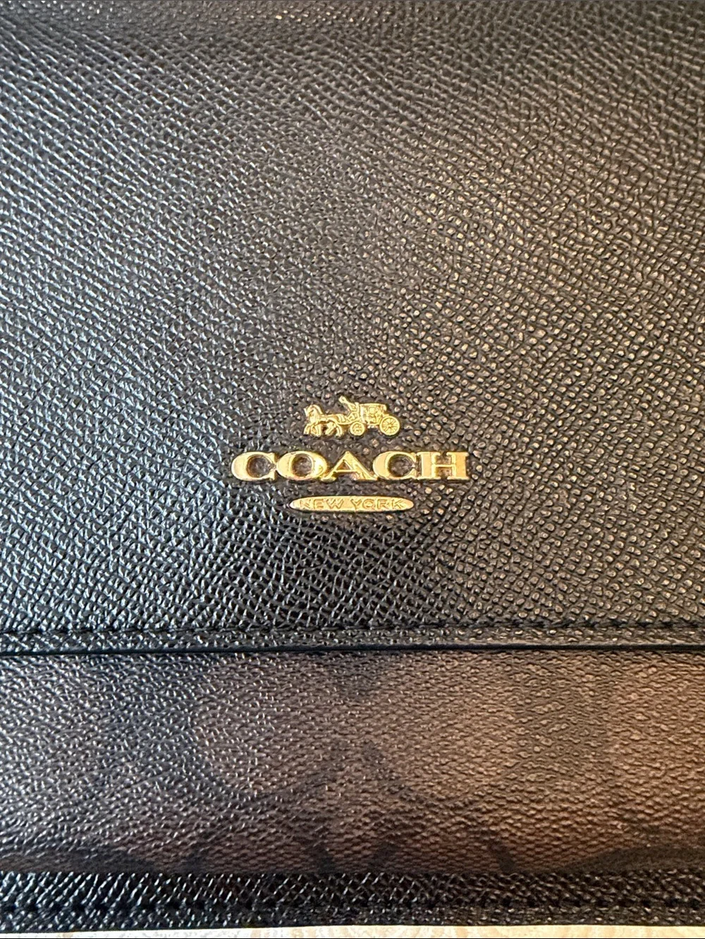 Coach Black Leather Crossbody with Gold Chain - Picture 9 of 10
